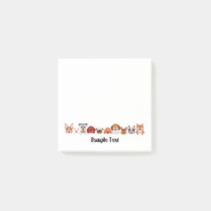 cartoon dogs postit post-it notes