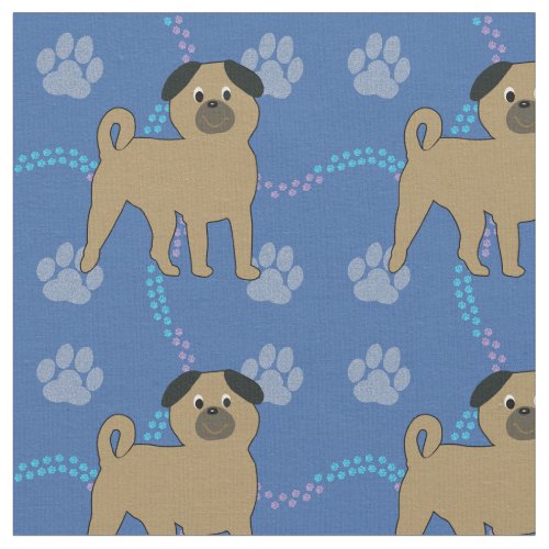 Cartoon Dogs _  Pug v1 Fabric