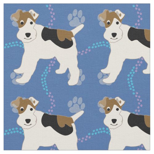 Cartoon Dogs _ Wire Fox Terrier v1 Fabric