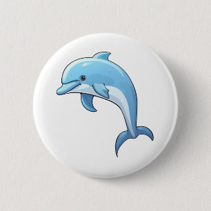 Cartoon dolphin illustration button
