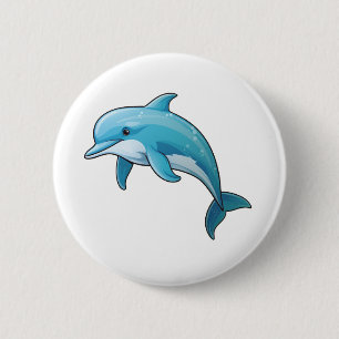 Cartoon dolphin illustration button