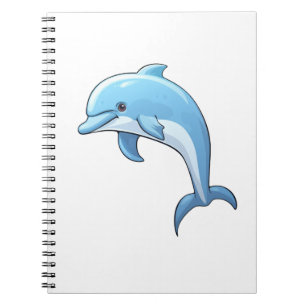Cartoon dolphin illustration notebook