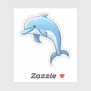 Cartoon dolphin illustration sticker