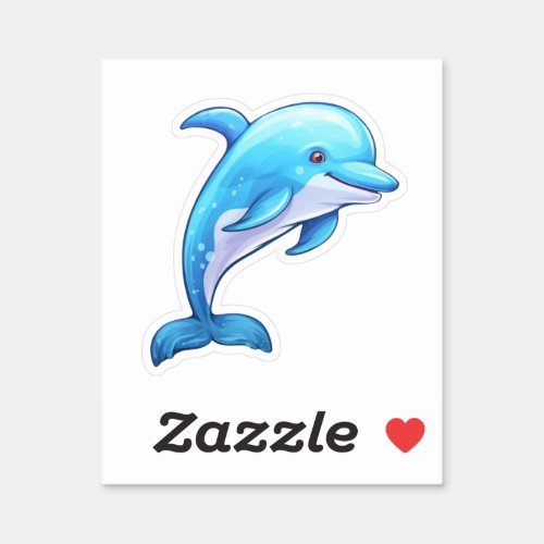 Cartoon dolphin illustration sticker