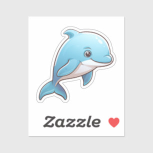 Cartoon dolphin  sticker