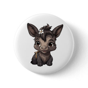 Cartoon donkey illustration button