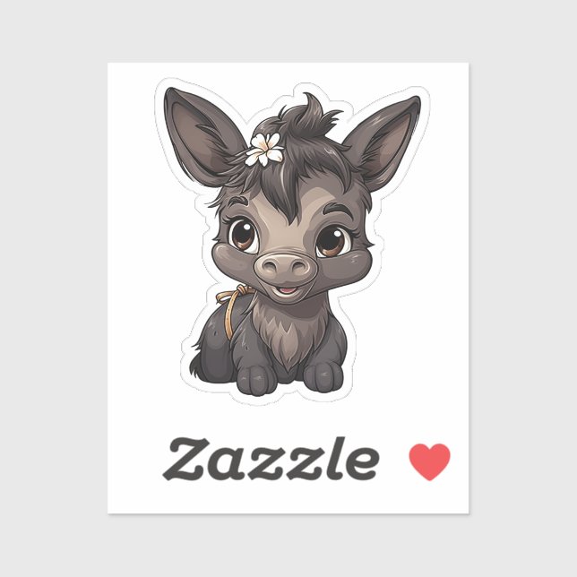 Cartoon donkey illustration sticker (Sheet)
