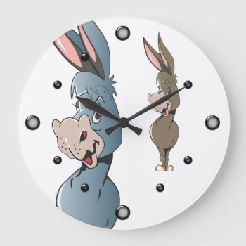 Cartoon  Donkey Wall Clock by PetsandVets at Zazzle