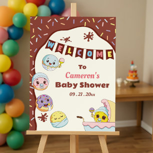 Cartoon Donut Baby Shower & Baby Sprinkle Welcome Foam Board