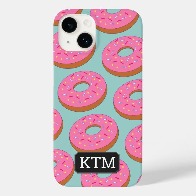 Cartoon Donut Circles with Pink Topping custom Case-Mate iPhone Case (Back)