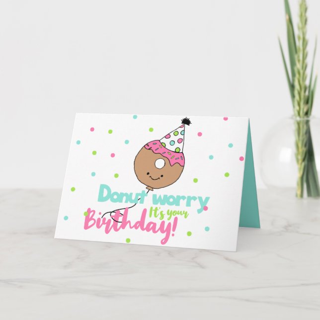 Cartoon Donuts Art Happy Birthday Art Donut Design Card (Front)