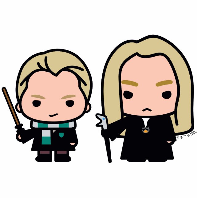 Cartoon Draco and Lucius Malfoy Character Art Cutout (Front)