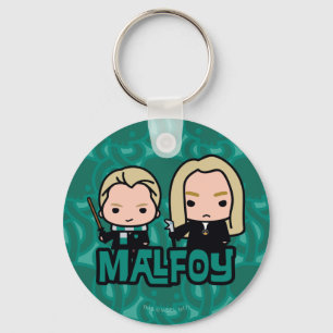 Cartoon Draco and Lucius Malfoy Character Art Keychain