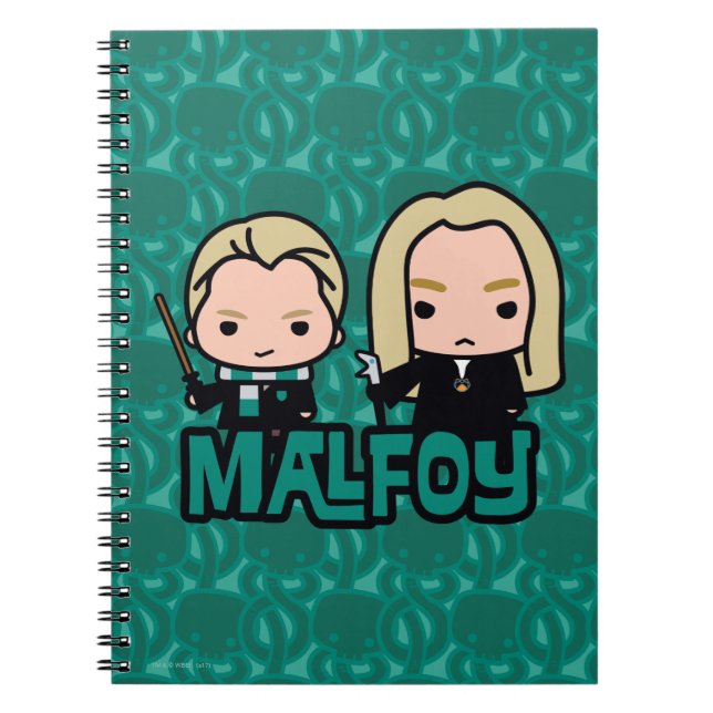 Cartoon Draco and Lucius Malfoy Character Art Notebook (Front)