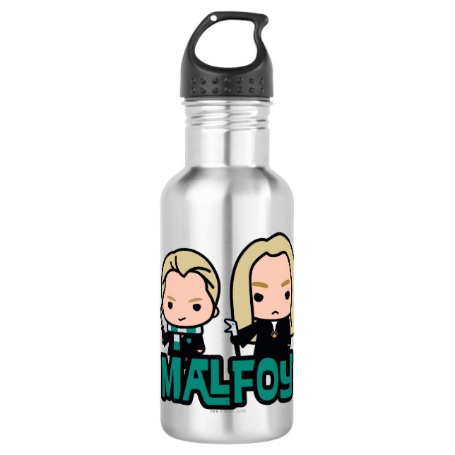 Cartoon Draco and Lucius Malfoy Character Art Stainless Steel Water Bottle (Front)