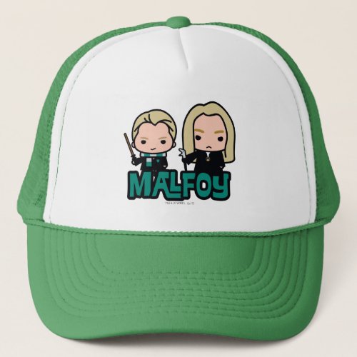 Cartoon Draco and Lucius Malfoy Character Art Trucker Hat