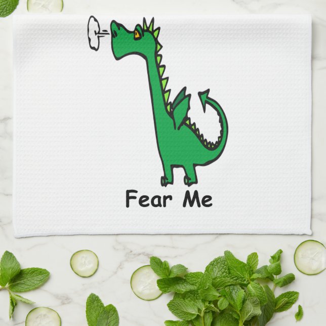 Cartoon Dragon Fear Me Towel (Folded)