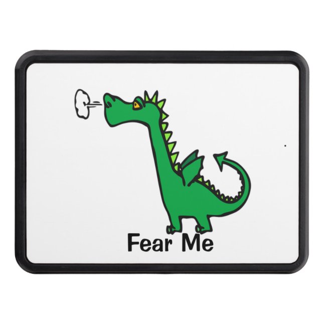 Cartoon Dragon Fear Me Trailer Hitch Cover (Front)