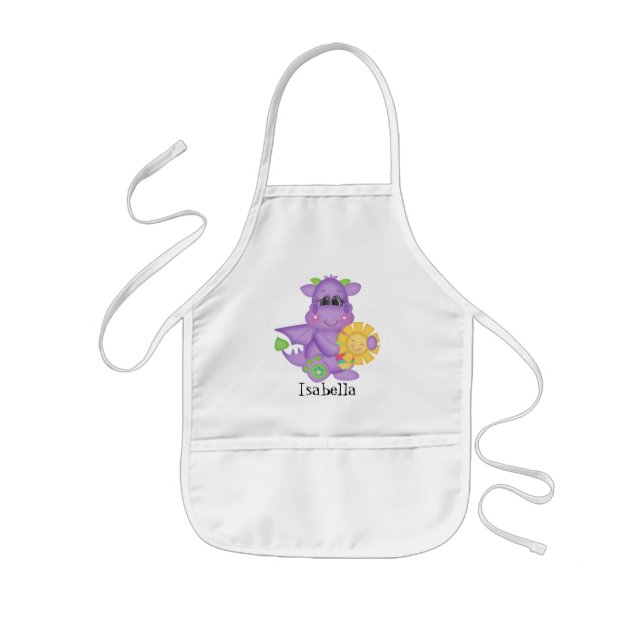 Cartoon Dragon fun add name kids apron (Front)