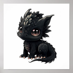 Cartoon dragon illustration poster