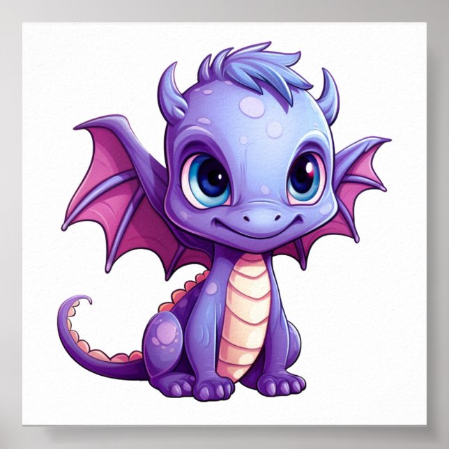 Cartoon dragon illustration poster (Front)