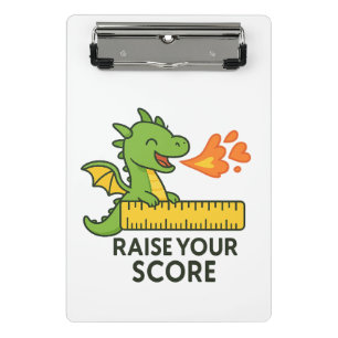 Cartoon Dragon Ruler Sticker – Cute School Mini Clipboard