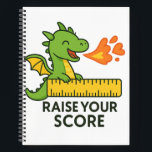Cartoon Dragon Ruler Sticker – Cute School  Notebook<br><div class="desc">Level up your school vibes with this unique Cartoon Dragon Ruler Sticker! 🐉📏 Featuring a playful dragon wrapped around a yellow ruler, breathing colorful hearts and flames, this design adds fun and motivation to your everyday supplies. The bold phrase “Raise Your Score” makes it perfect for students aiming high, teachers...</div>