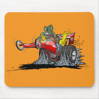 Cartoon dragster mouse pad