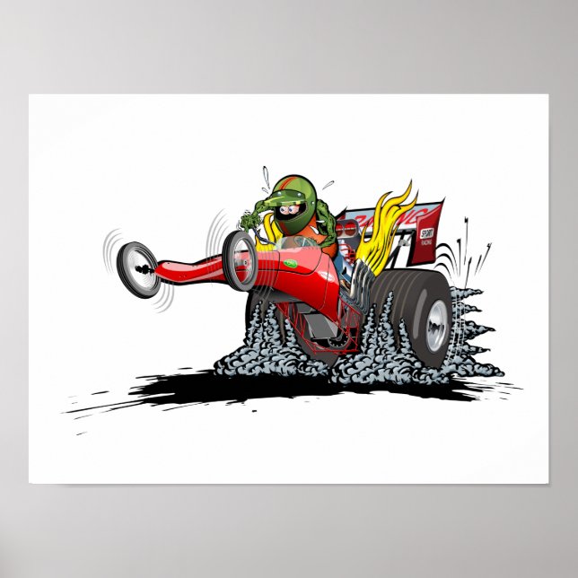 Cartoon dragster poster (Front)