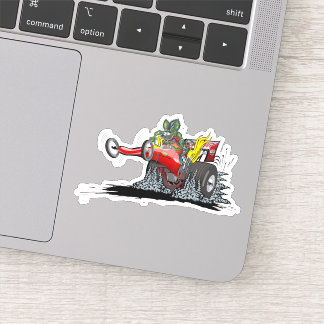 Cartoon dragster sticker