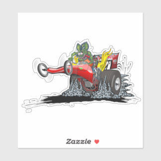 Cartoon dragster sticker
