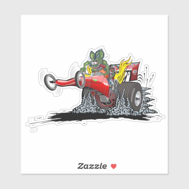 Cartoon dragster sticker (Sheet)