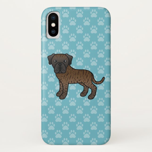Cartoon Drawing Of Brindle English Mastiff Dog Case-Mate iPhone Case (Back)