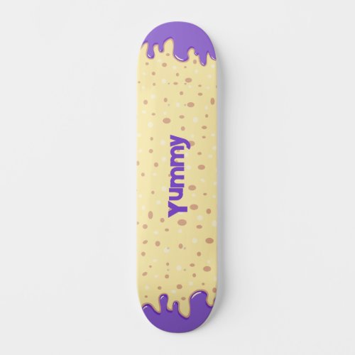 Cartoon dripping cake with name skateboard