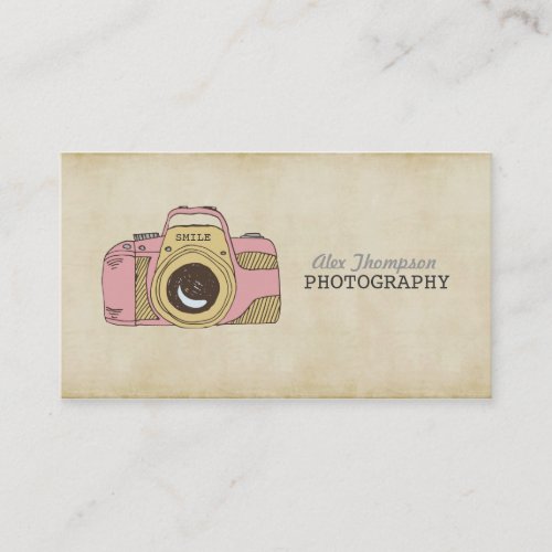 Cartoon DSLR Camera Photography Business Cards