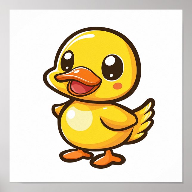 Cartoon duck illustration poster (Front)