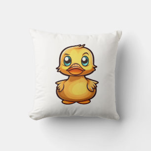 Cartoon duck illustration throw pillow