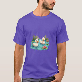 Cartoon Ducks Pond T-Shirt