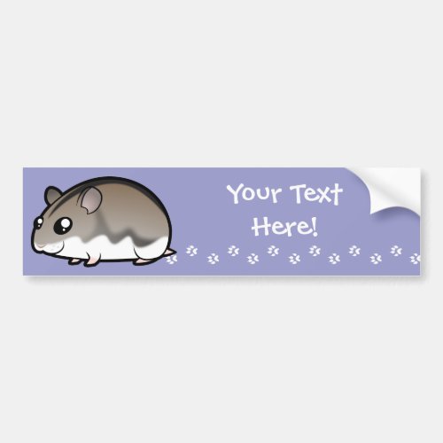 Cartoon Dwarf Hamster Bumper Sticker