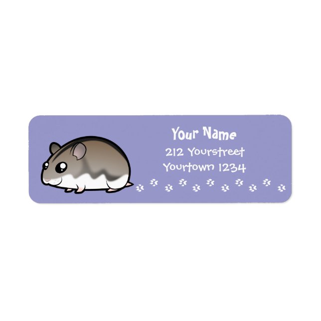 Cartoon Dwarf Hamster Label (Front)