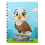 Cartoon Eagle on Rock – Cute Vector Character Notebook