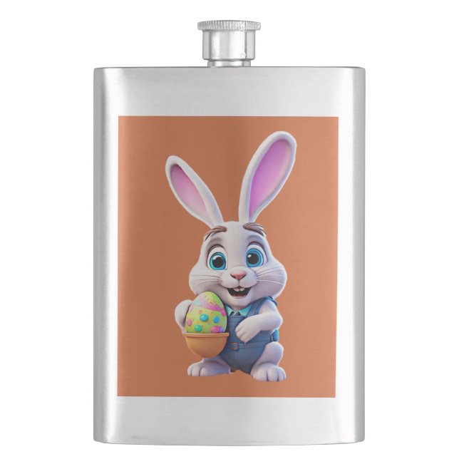 Cartoon Easter Bunny  Flask (Front)