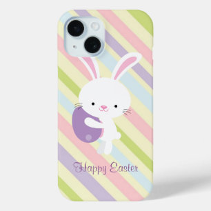 Cartoon Easter Rabbit with Stripes iPhone 15 Case