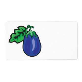 cartoon eggplant label