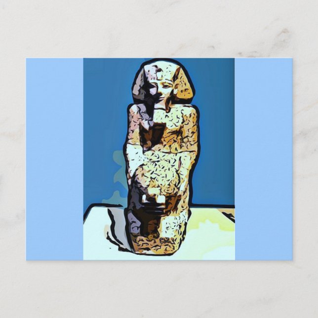 Cartoon Egyptian Statue Postcard (Front)