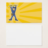 Cartoon Electrician holding electricity lightning (Front & Back)