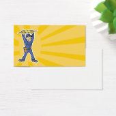 Cartoon Electrician holding electricity lightning (Desk)