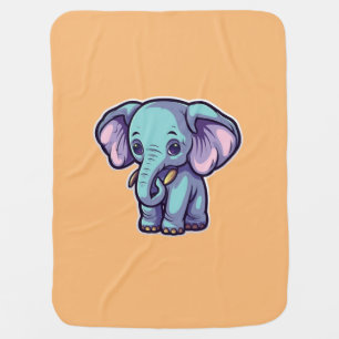 CARTOON ELEPHANT BABY BLANKET