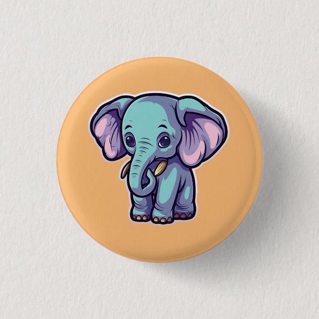 CARTOON ELEPHANT BUTTON (Front)