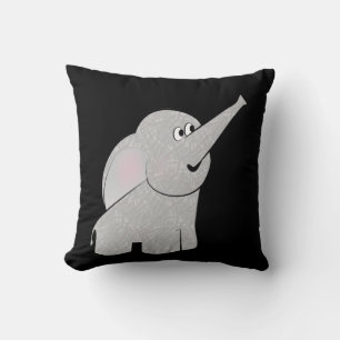Cartoon Elephant - Critter Throw Pillow